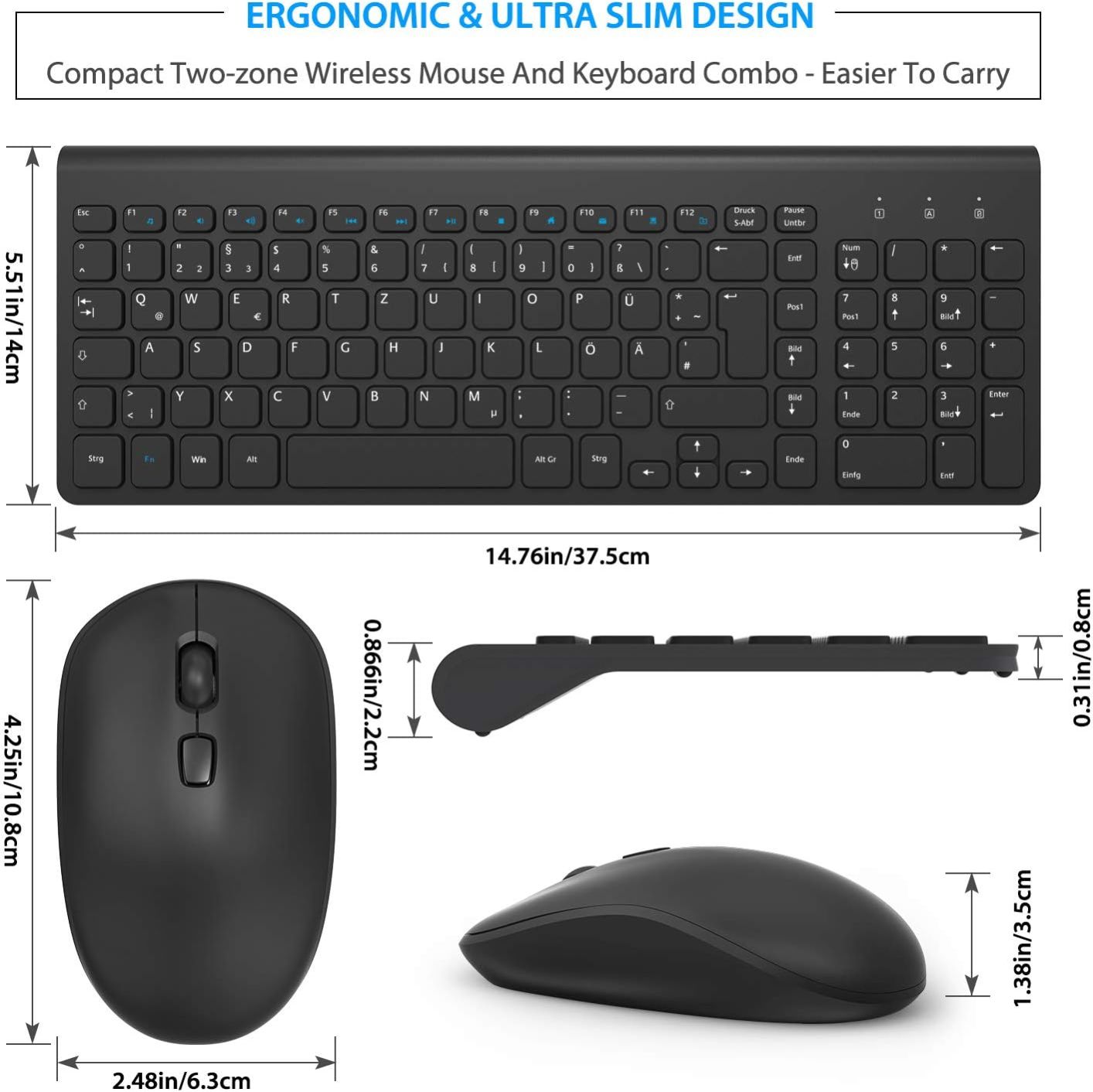 TedGem - G1015E Cordless Multimedia Keyboard and Mouse in Gaming ...